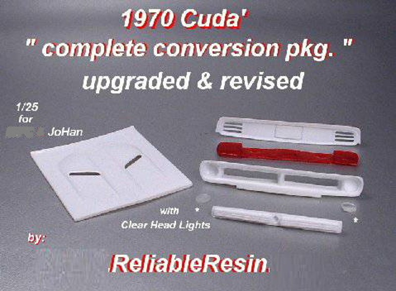 70 Cuda Power Bulge pkg / Convert JoHan 71 Cuda - Click Image to Close
