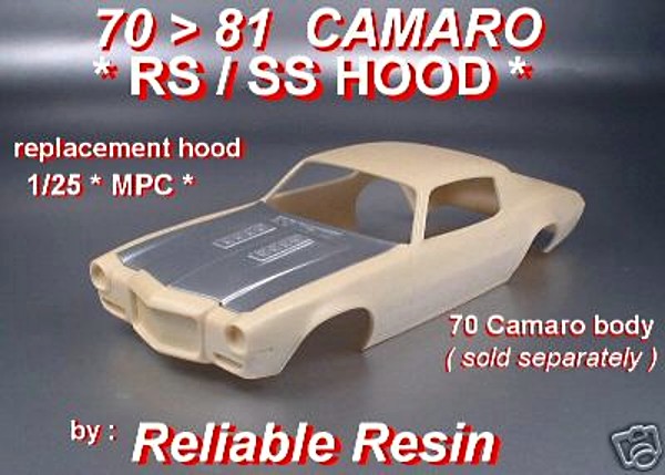 1970 > 73 Firebird Formula re~Engineered HOOD 1/25 MPC by Reliable Resin 
