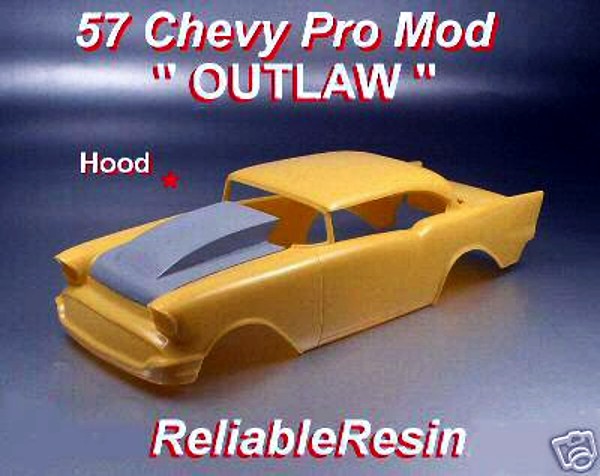 1957 Chevy Pro Mod "OUTLAW" Hood - Click Image to Close