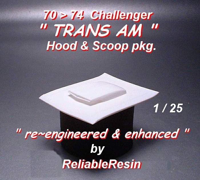 1970/74 Challenger "Trans Am" Hood & Scoop pkg! - Click Image to Close