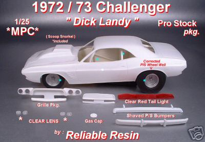 72/73 Challenger "Dick Landy" Pro Stock Pkg! - Click Image to Close